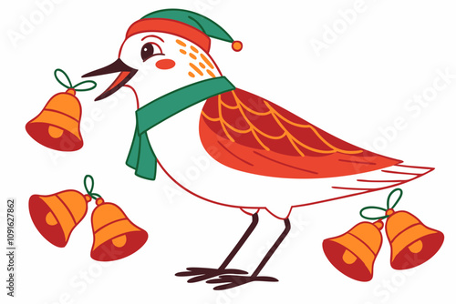 Funny Christmas Bambi Head White Santa Illustration | Unique Holiday Art