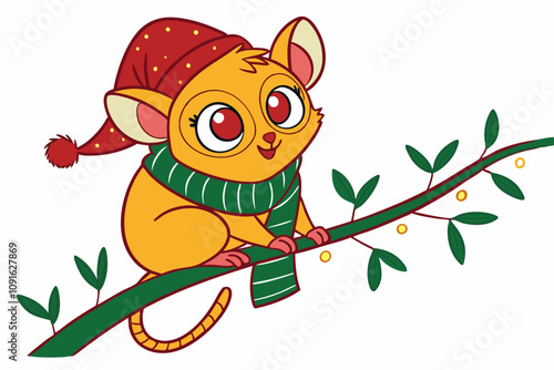 Funny Christmas Bambi Head White Santa Illustration | Unique Holiday Art