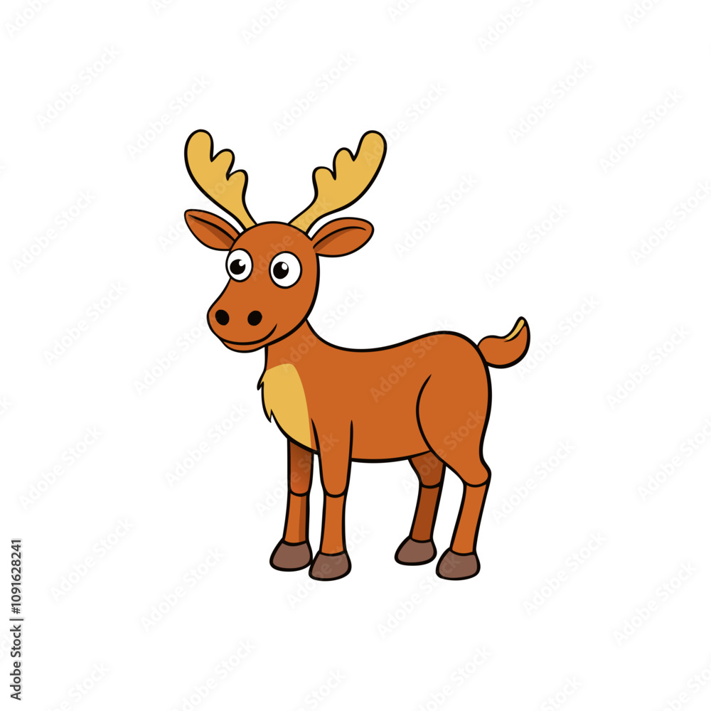 Fototapeta premium Elk cartoon vector illustration