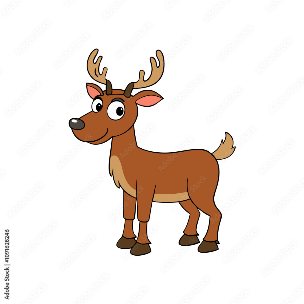 Fototapeta premium Elk cartoon vector illustration