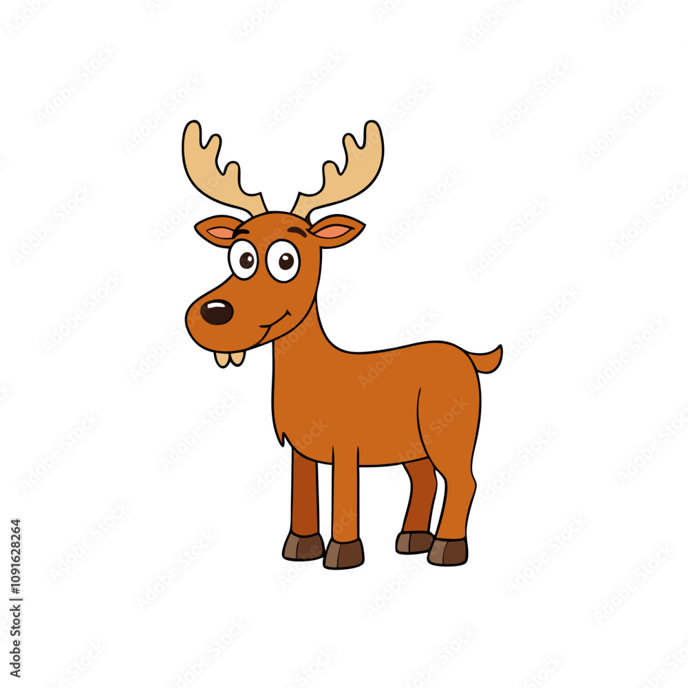 Fototapeta premium Elk cartoon vector illustration