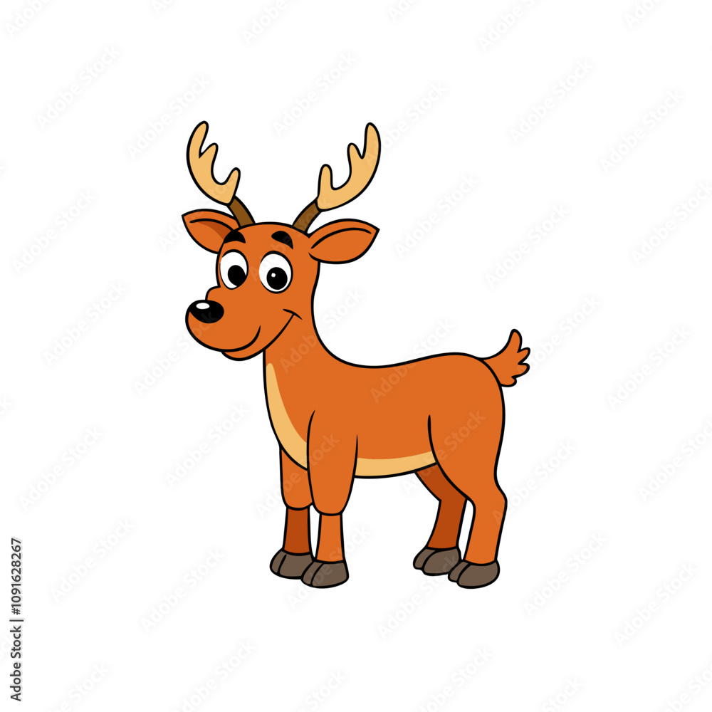 Fototapeta premium Elk cartoon vector illustration