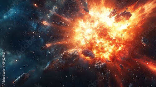 Fiery Cosmic Explosion Debris and Space Rocks