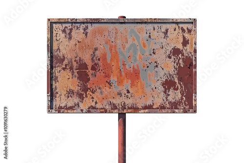 rusty metal signboard isolated illustration