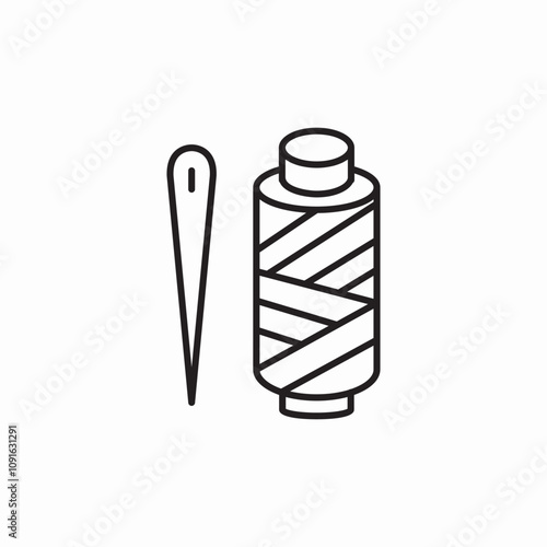 threads needle icon sign vector