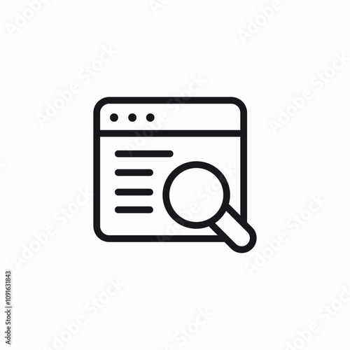 webpage search icon sign vector