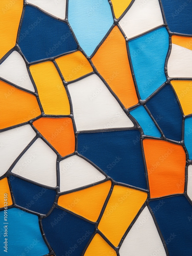 Fototapeta premium Vibrant stained glass mosaic texture