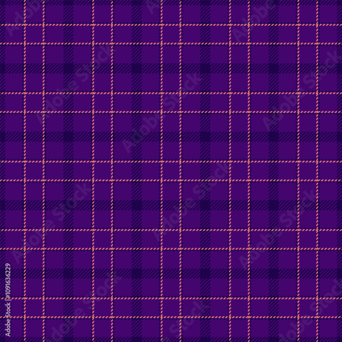 Royalty plaid textile vector, ireland fabric pattern tartan. Invite check seamless background texture in violet and dark colors.