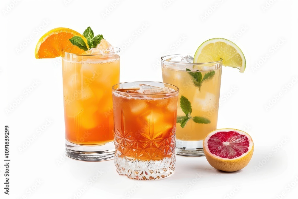Fototapeta premium Drinks on white background