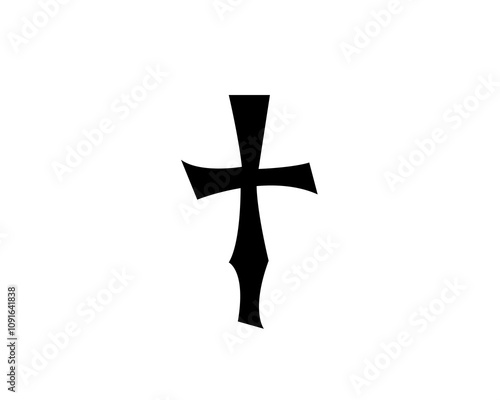 Christian Cross Symbol. Stencil Vector Illustration - Tribal Tattoo Design