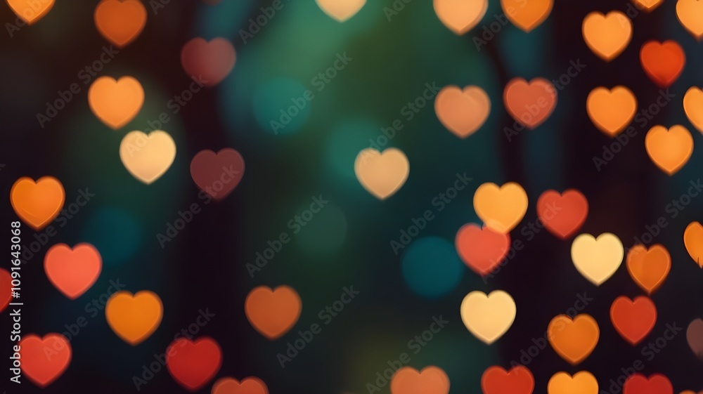 warm-toned heart shape glowing in lights warm-toned heart shape glowing in lights