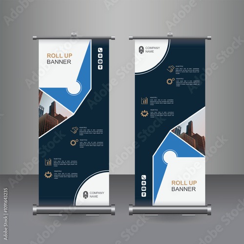 Vertical Business Roll Up  Banner Design, Signboard Advertising Brochure Flyer Template Vector X-banner and Street Business Flag of Convenience, Layout Background.