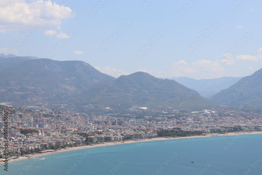 Fototapeta premium view of the city from the sea