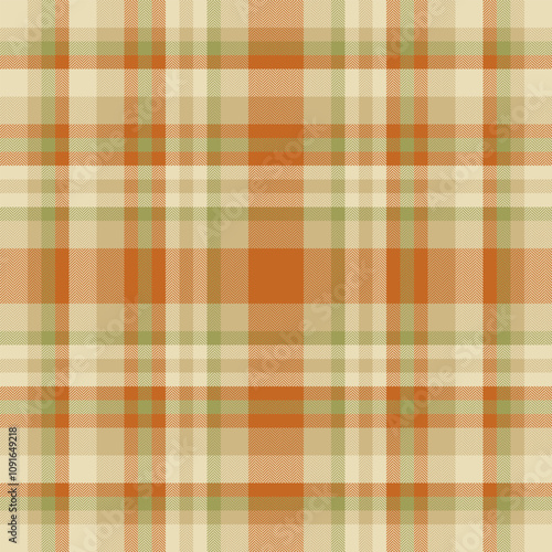 Symmetry plaid fabric seamless, tee textile texture tartan. Folk pattern vector check background in light and amber colors.
