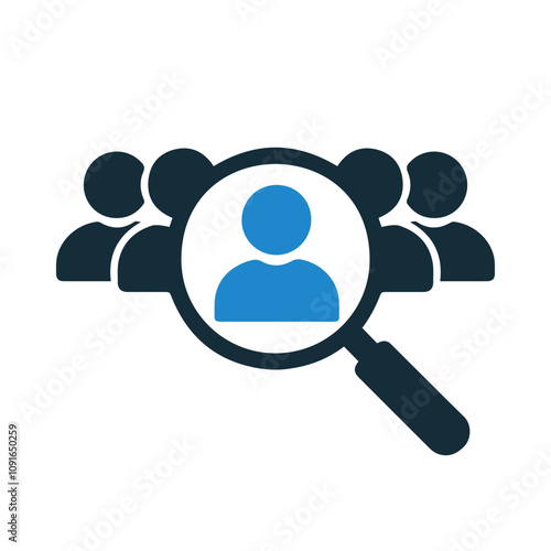 Human resources concept, target market and audience, focus group, public relations, vector icon