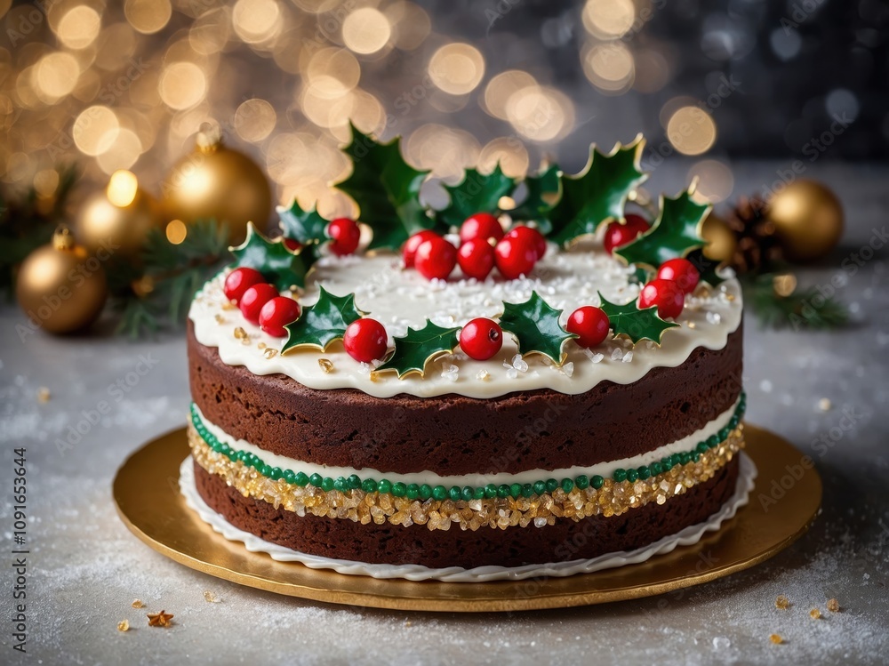 cake with christmas decorations cake with christmas decorations