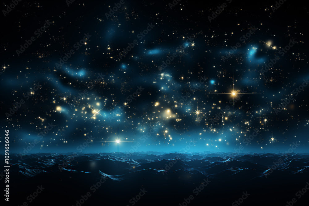 Obraz premium Mesmerizing Celestial Landscape with Glittering Stars