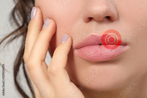 Woman with beautiful lips a...
