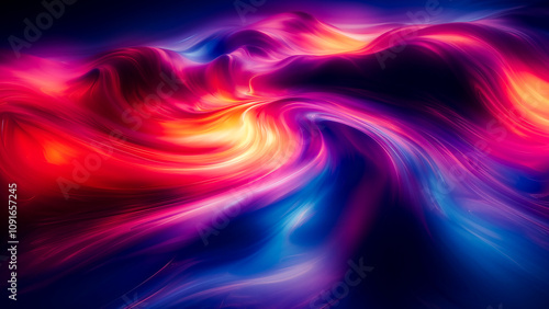 A vibrant abstract background with fluid gradient swirls and geometric overlays, featuring sharp, detailed patterns and dynamic lighting.