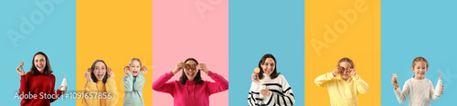 Collage of young woman and ...