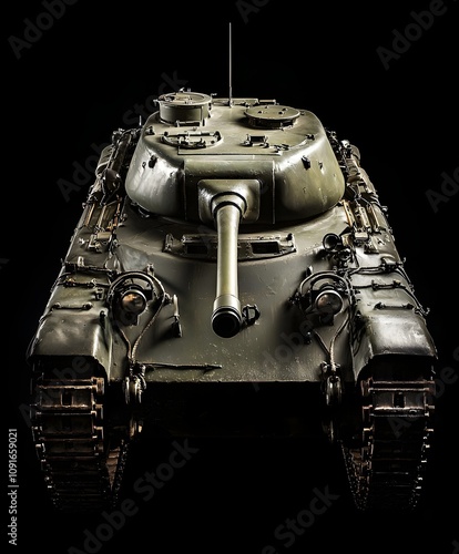 M48 Patton Tank Highlighted in Pristine Elevated View photo