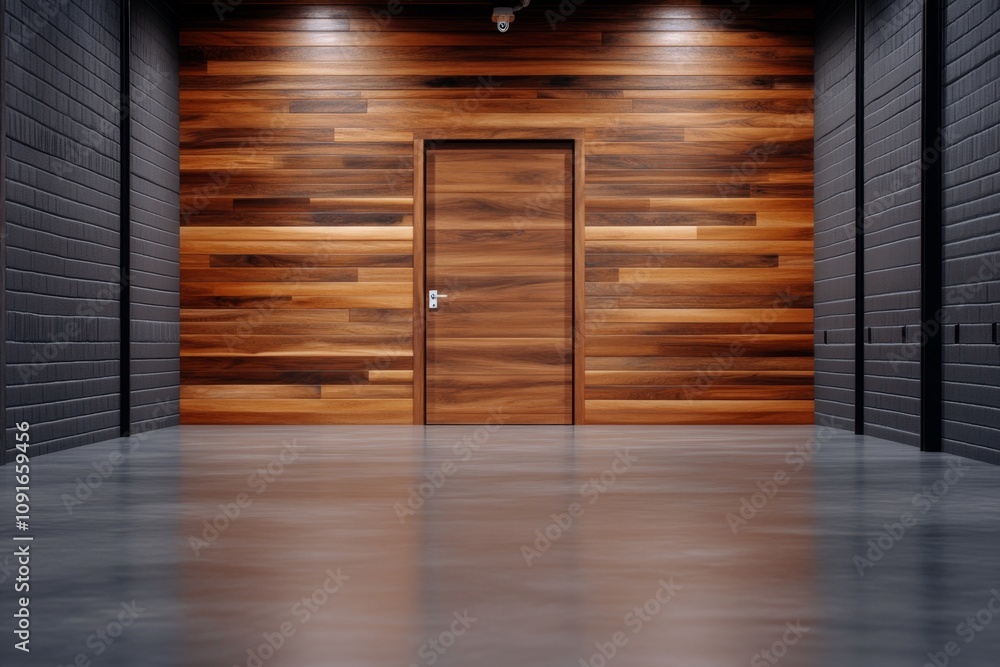 Obraz premium Ajar door to a concert hall, revealing an orchestra warming up on stage