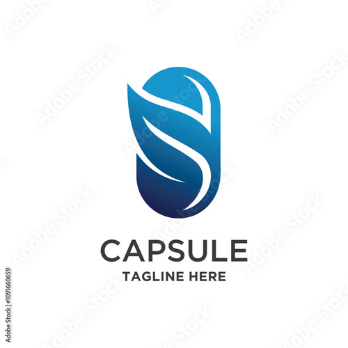 Pharmacy nature Glossy Shine icons Template with Images of bottles capsule and Leaves