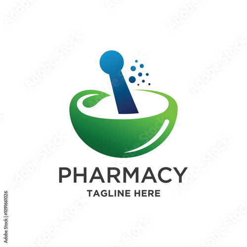 Pharmacy nature Glossy Shine icons Template with Images of bottles capsule and Leaves