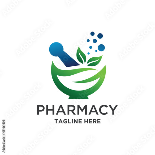 Pharmacy nature Glossy Shine icons Template with Images of bottles capsule and Leaves