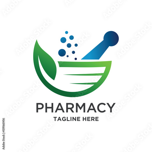 Pharmacy nature Glossy Shine icons Template with Images of bottles capsule and Leaves