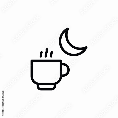 night coffee tea icon sign vector