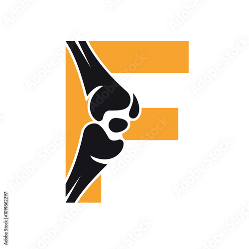 Orthopaedic Logo combine with letter F vector template