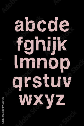 Vector de fuente tipográfica y lettering con dobleces y pliegues estilo bold en negrita