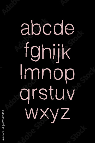 Vector de fuente tipográfica y lettering con dobleces y pliegues estilo regular fina