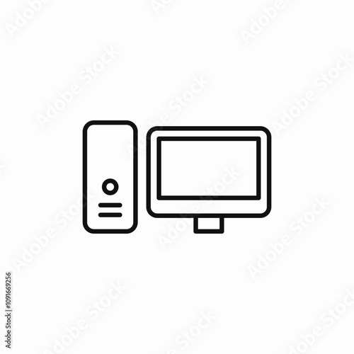 pc computer icon sign vector