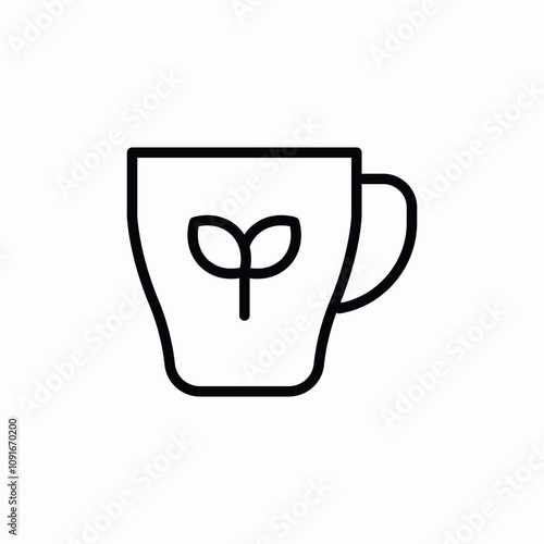 tea cup mug icon sign vector