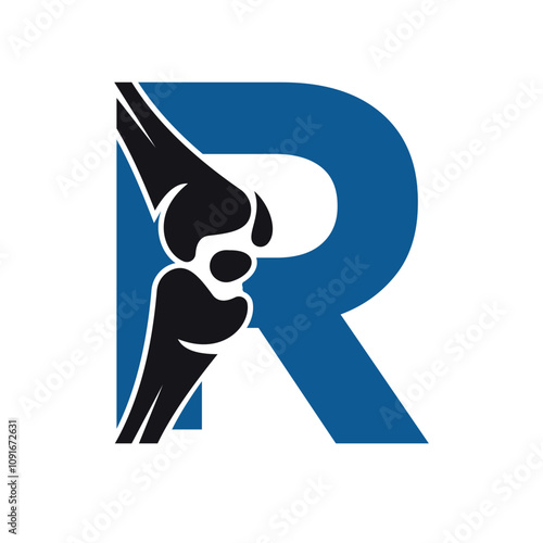 Orthopaedic Logo combine with letter R vector template