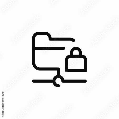 server folder lock safety icon sign vector