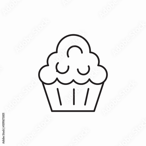 cupcake muffin icon sign vector