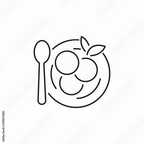 ice cream plate spoon icon sign vector