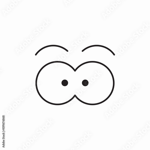 surprised eyes icon sign vector