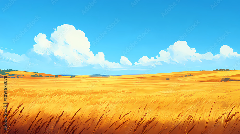Fototapeta premium wheat field and blue sky