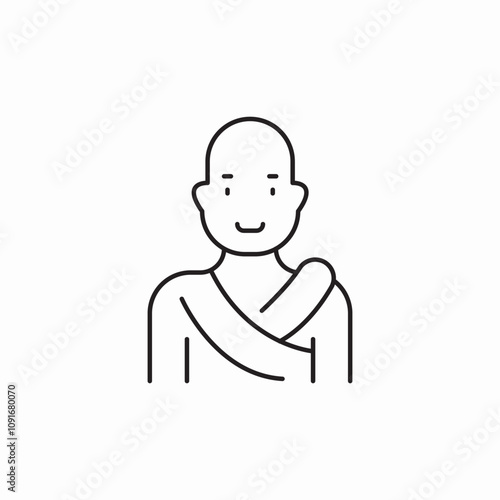 Buddhist monk icon sign vector