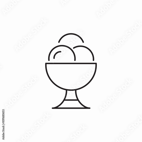 ice cream balls bowl icon sign vector