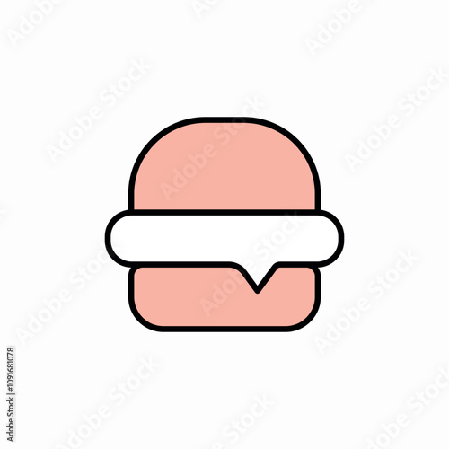 pink burger icon sign vector