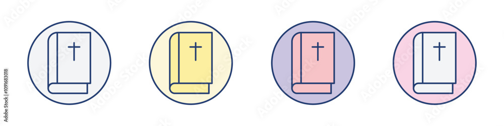 Fototapeta premium Bible icon Thin line flat illustration