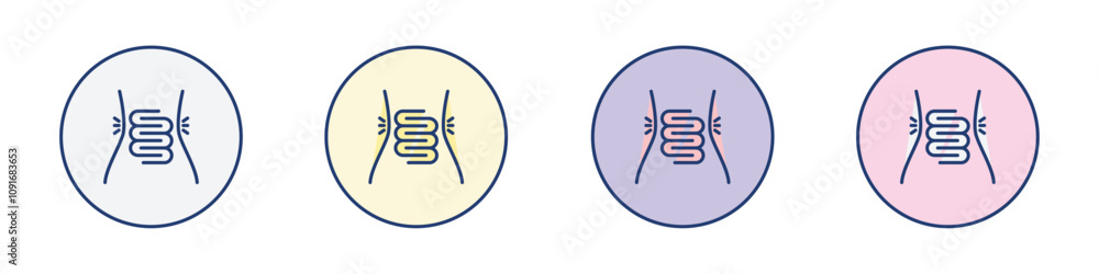 Fototapeta premium Diarrhea icon Thin line flat illustration