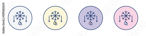 Defrost icon Thin line flat illustration