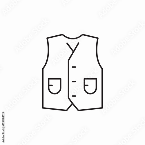 classic suit vest icon sign vector