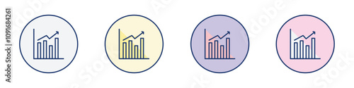 Graph icon Thin line flat illustration